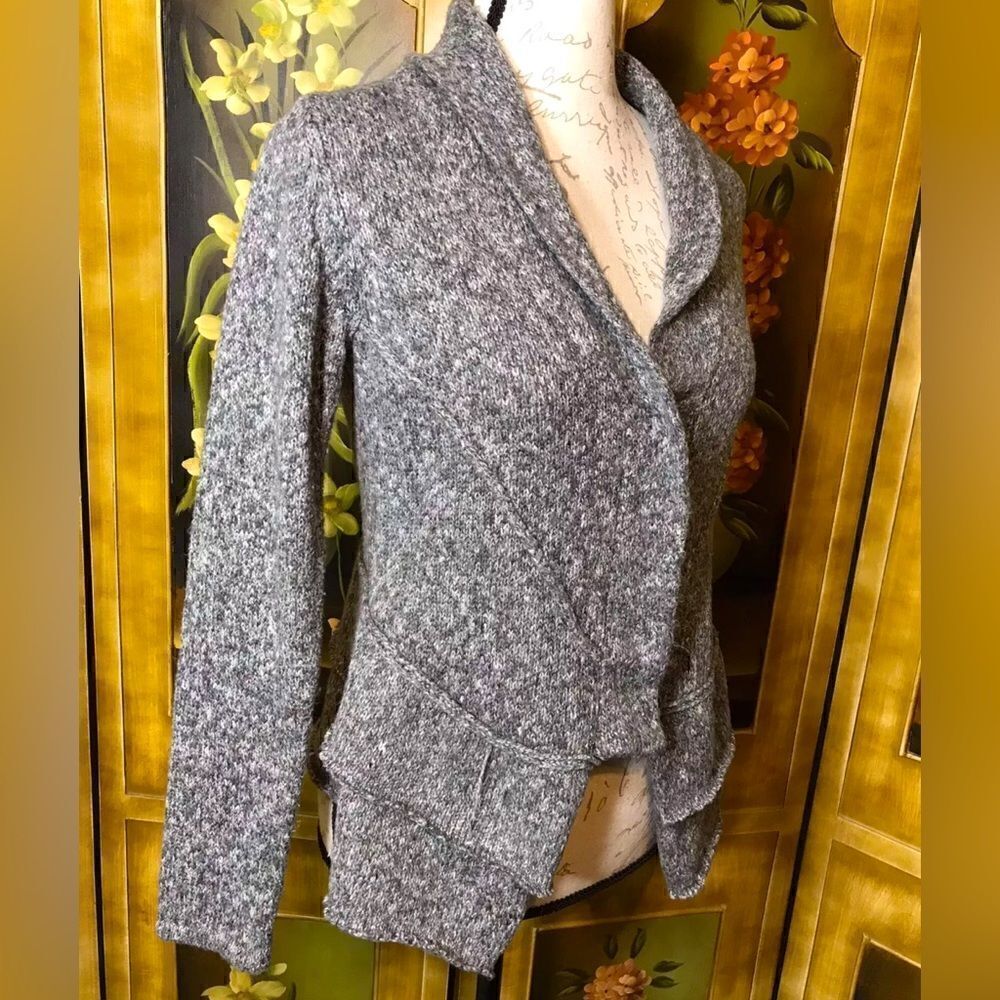 Fever Women's Gray Shawl Neck Long Sleeve Sweater - Size S